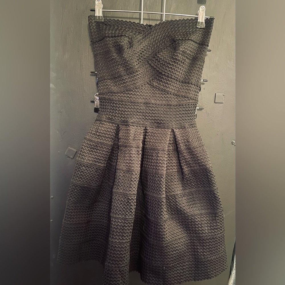 Black strapless dress